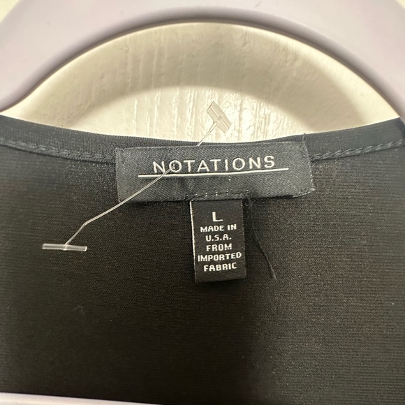 Notations Women’s Dress Cardigan V Neck Black White Size L - Picture 2 of 2